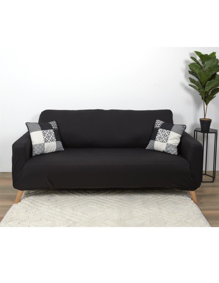 housse extensible canape trois places noir