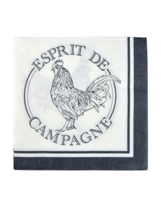 set de 20 serviettes en papier 3 plis 33*33cm esprit de campagne