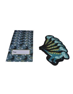 set de 6 invitations+enveloppes anniversaire en papier happy dino