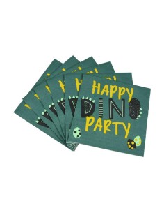 set de 20 serviettes en papier 3 plis 33*33cm happy dino