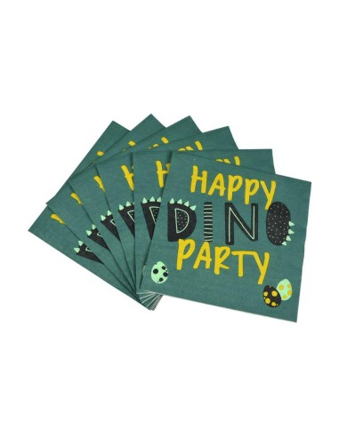 set de 20 serviettes en papier 3 plis 33*33cm happy dino