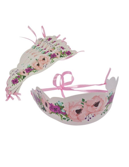 set de 6 couronnes de fleurs papier boho chat