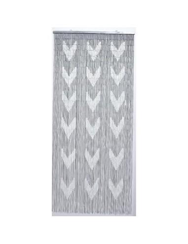 5502593  - rideau de porte sticks bambou imprimes chevron 90 x 200 cm - gris