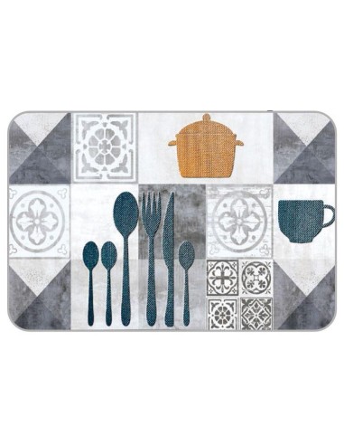 tapis imp 40x60cm polyester - carreaux de ciment