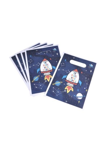 set de 6 sacs a bonbons en papier h23cm espace