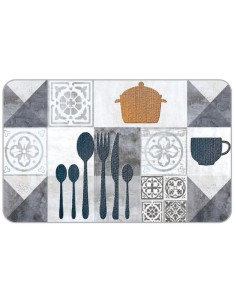 tapis imp 50x80cm polyester - carreaux de ciment