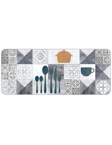 tapis imp 50x120cm polyester - carreaux de ciment