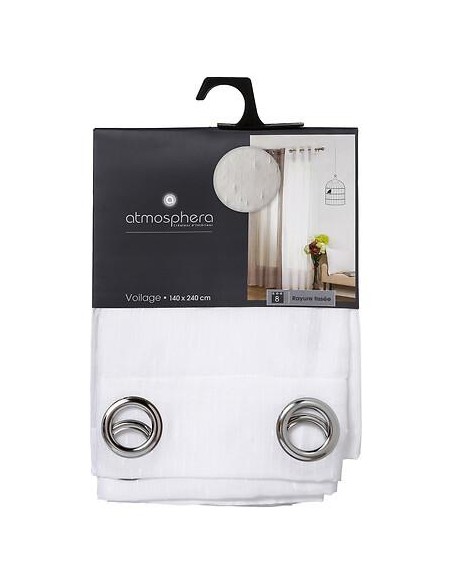 120944a - voilage rayure ivoire 140x240