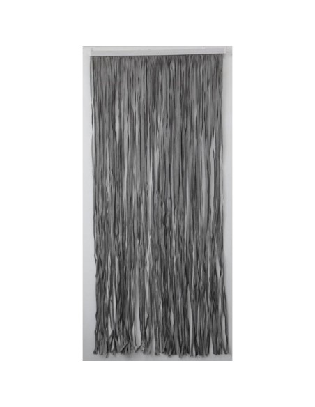 5535093-rideau de porte lanieres tresses 90x200cm - gris