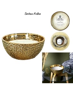 bo5486 - bougie parfumee martelee doree 5 meches d21cm m4