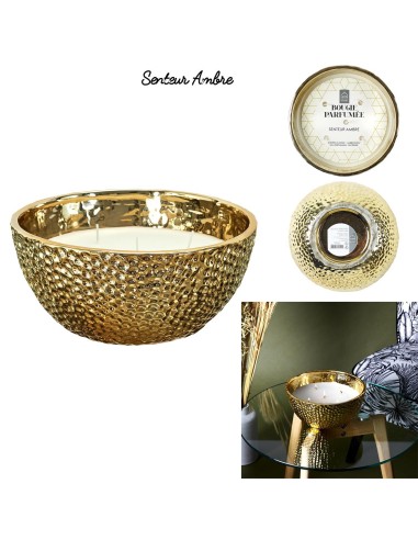 bo5486 - bougie parfumee martelee doree 5 meches d21cm m4