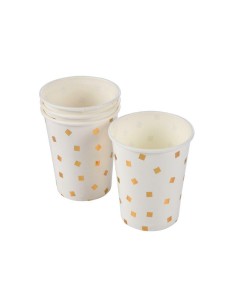 set 6 gobelets papier 25cl gold pattern