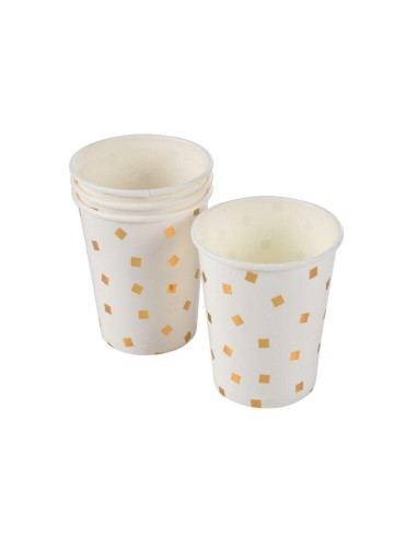 set 6 gobelets papier 25cl gold pattern