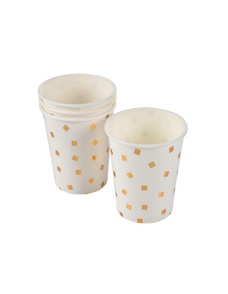 set 6 gobelets papier 25cl gold pattern
