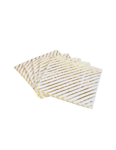 set de 20 serviettes papier 33*33cm gold pattern