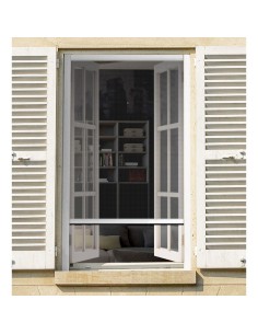 859401 - chassis moustiquaire pvc 80x100 - blanc/toile noire