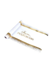 6chg005or - chemin de table 100% polyester 28cm*5m gold en display de 16 pieces