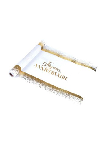 6chg005or - chemin de table 100% polyester 28cm*5m gold en display de 16 pieces