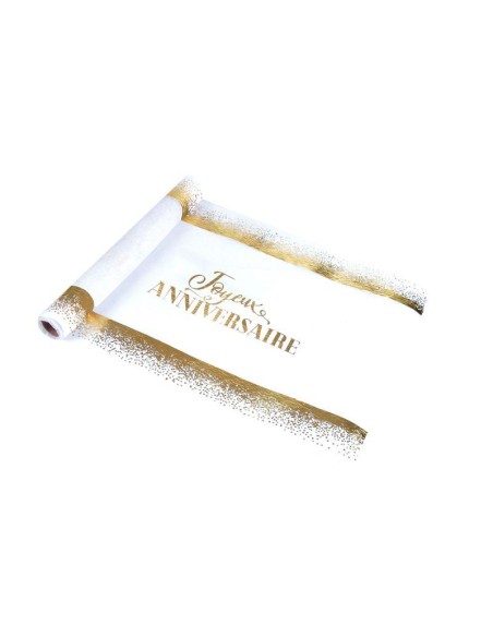 6chg005or - chemin de table 100% polyester 28cm*5m gold en display de 16 pieces