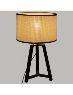 lampe trepied pin "safari" noir et blanc h.48