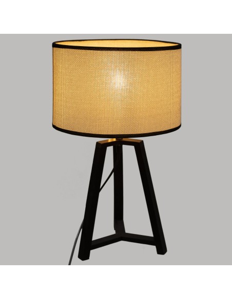 lampe trepied pin "safari" noir et blanc h.48