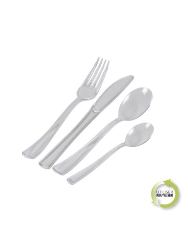 menagere 6 fourchettes+6 couteaux+6 cuilleres+6 petites cuilleres ps transparent