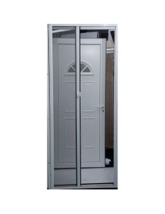 859693 - moustiquaire enroulable laterale 140x230 cm - blanc/toile grise