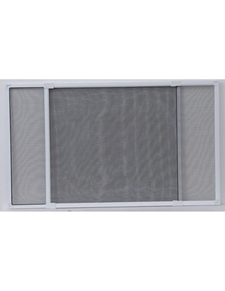 85985093  - moustiquaire cadre extensible 70x50 cm - blanc/toile grise