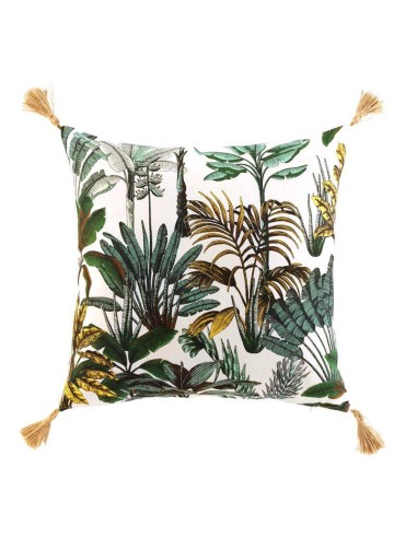 coussin dehous. compr. pompons 50 x 50 cm coton imprime balinesia des. place