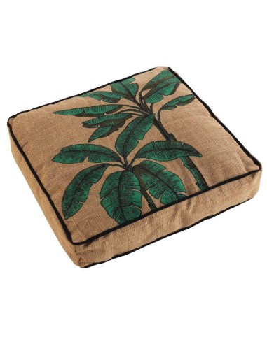coussin de sol 40 x 40 x 8 cm jute imprime balinesia