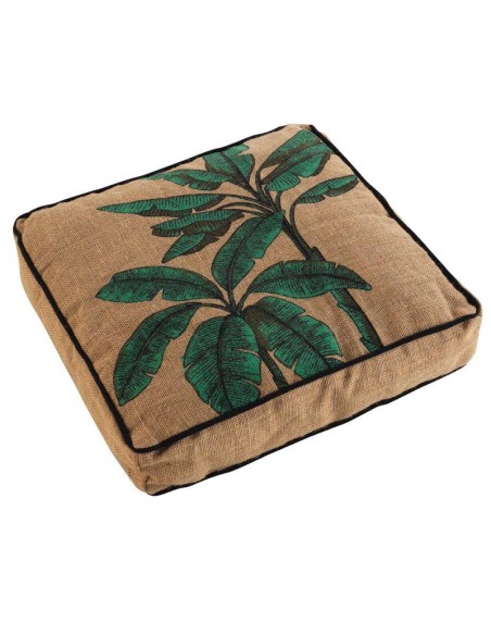 coussin de sol 40 x 40 x 8 cm jute imprime balinesia