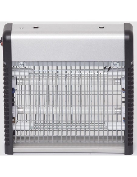 8580931  - lampe anti-insectes double neon - argent/noir - pm