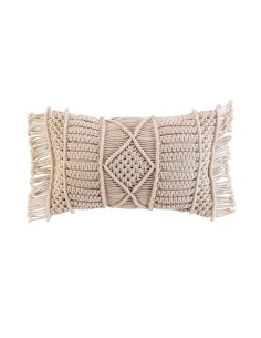 coussin dehous. compr. franges 30 x 50 cm coton macrame macralina