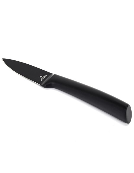 kd3307- couteau acier inoxydable noir lame 7.5cm m12